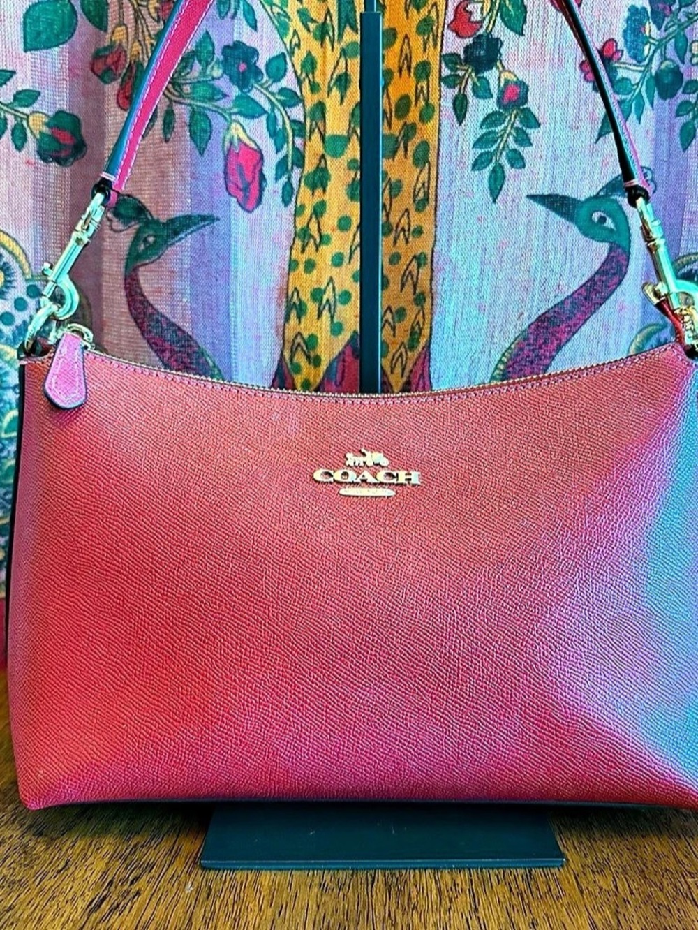Coach Red Leather Shoulder Bag. Clara Bag CE584